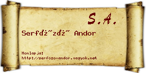Serfőző Andor névjegykártya
